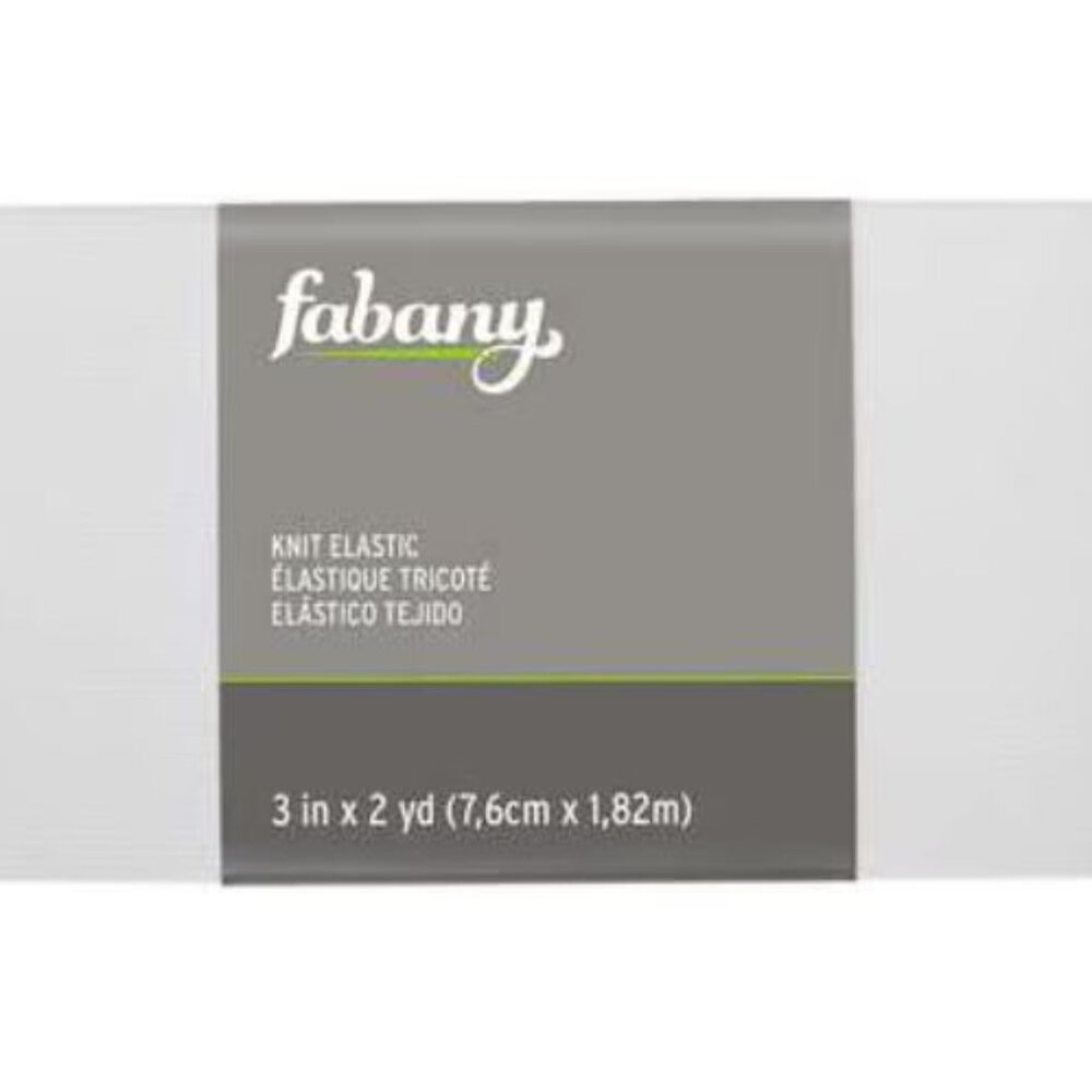 Fabany White 3" x 2yd Knit Elastic